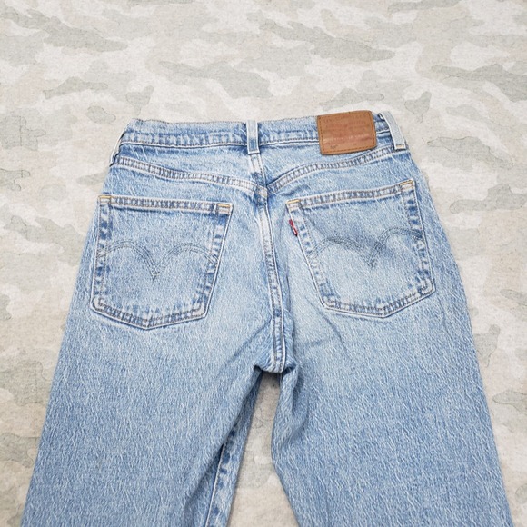 Levi's 501 Jeans Womens 25x28 Blue Premium Button Fly Straight Leg Denim - Picture 9 of 11